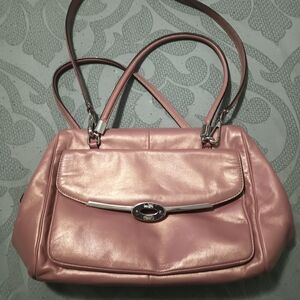 Coach Madison Leather Metallic Satchel